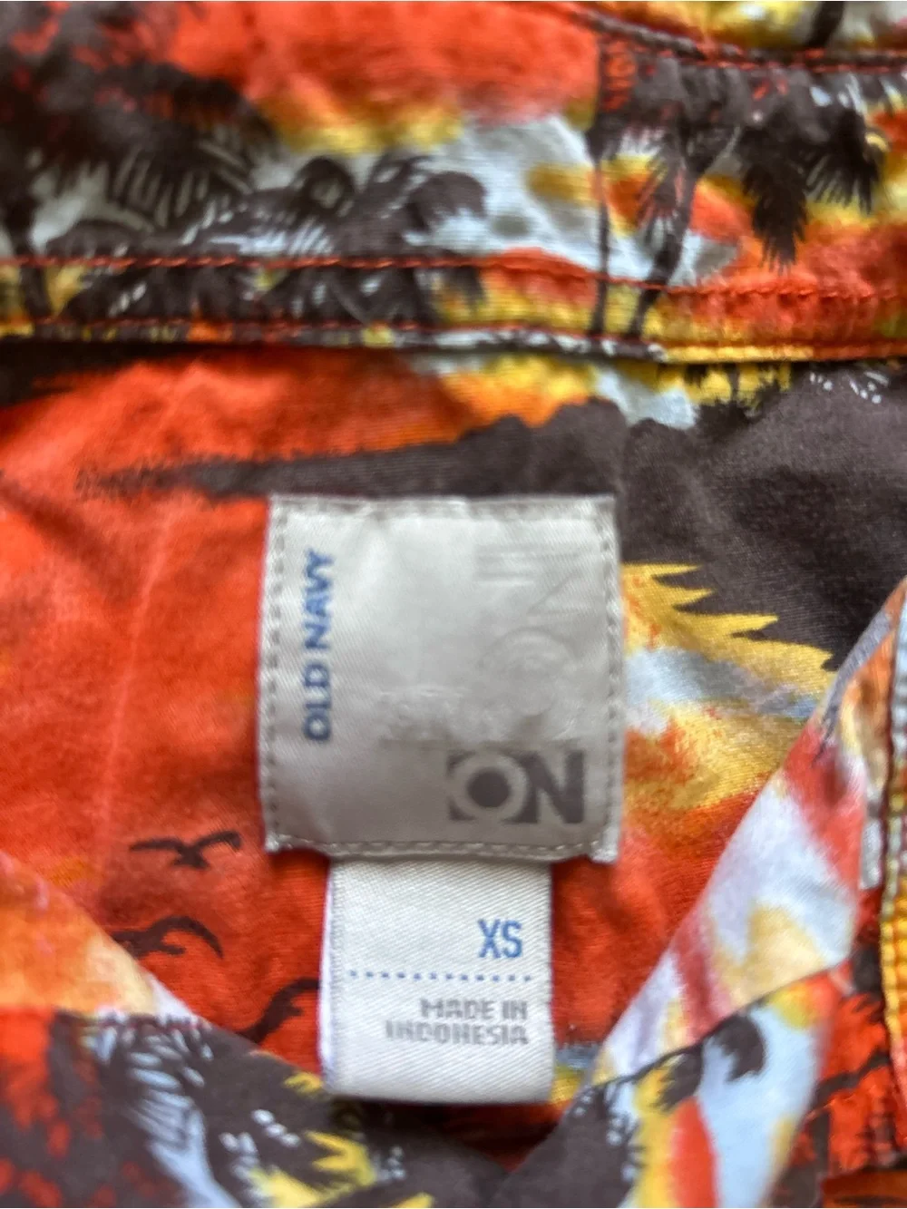 Old Navy Orange Tropical Print Button-Up Shirt for Kids Size XS 5